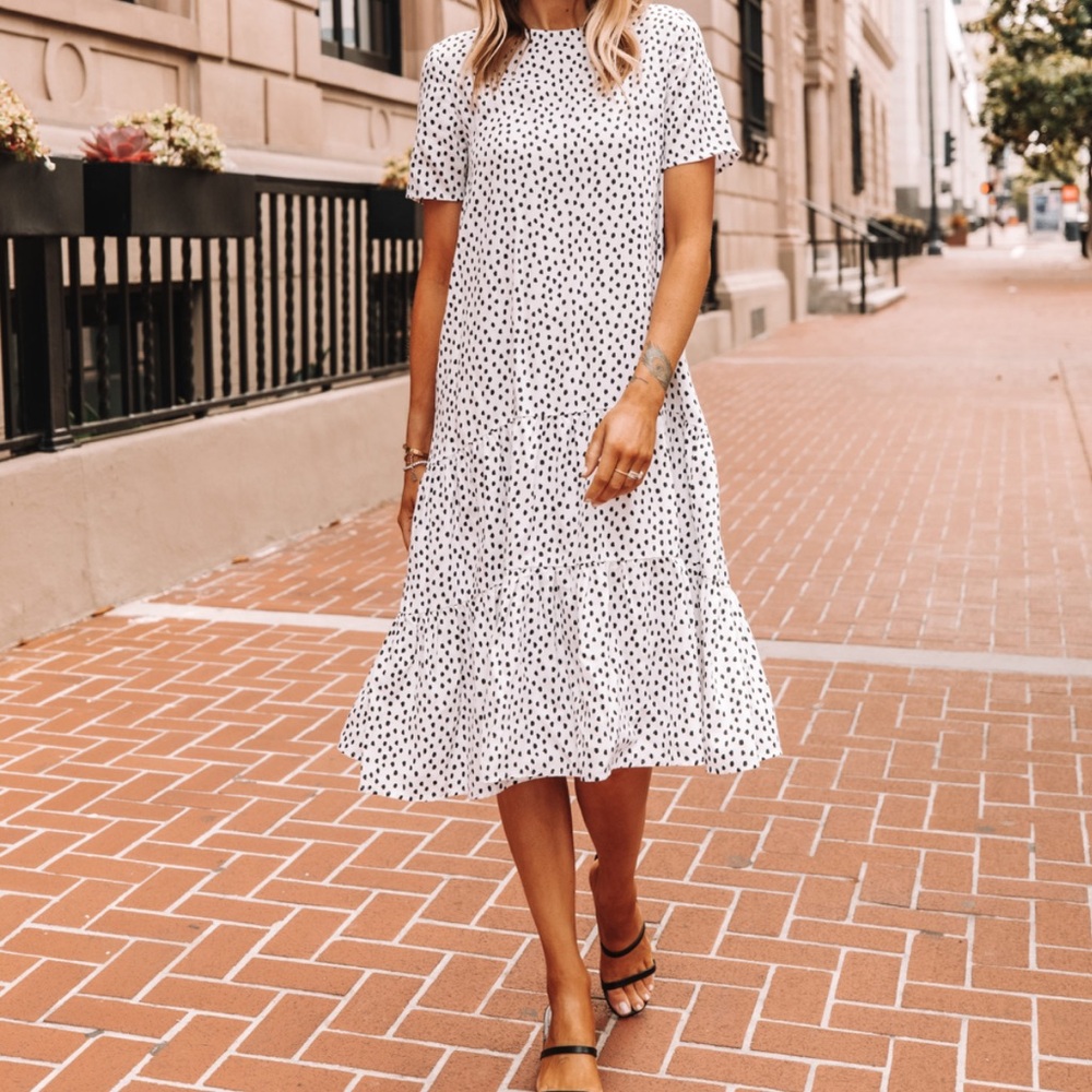 Fashion Jackson The Drop Polka Dot Midi Dress NWT